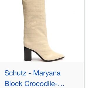 Schutz size 7.5 white knee high boots - good condition
